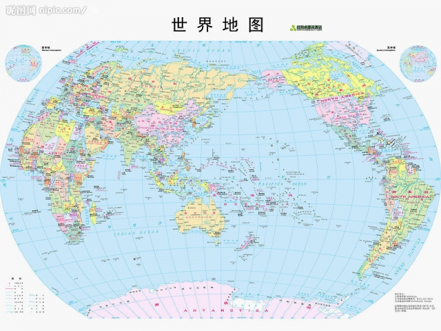 世界地圖(1:29800000)