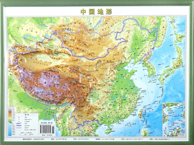 中國地形(1:18800000)
